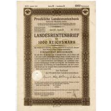 Банкнота Облигация 4,5% 1000 рейхсмарок 1935 года Германия