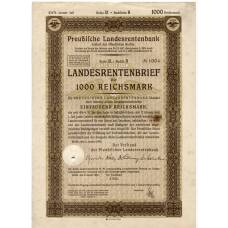 Банкнота Облигация 4,5% 1000 рейхсмарок 1935 года Германия