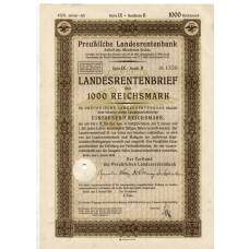 Банкнота Облигация 4,5% 1000 рейхсмарок 1935 года Германия