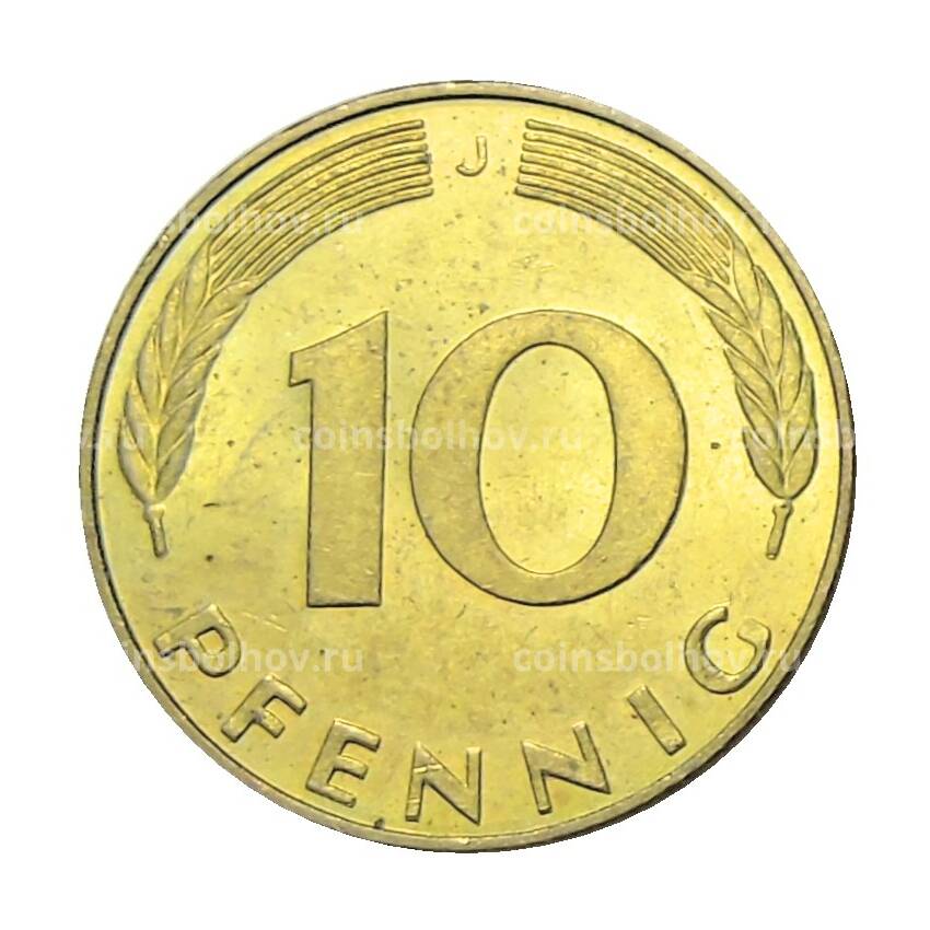 Монета 10 пфеннигов 1990 года  J Германия (вид 2)