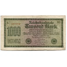 Банкнота 1000 марок 1922 года Германия (аверс)