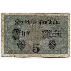 Банкнота 5 марок 1917 года Германия (вид 2)