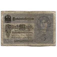 Банкнота 5 марок 1917 года Германия