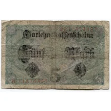 Банкнота 5 марок 1917 года Германия (вид 2)
