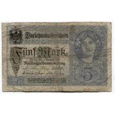 Банкнота 5 марок 1917 года Германия