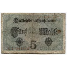 Банкнота 5 марок 1917 года Германия (вид 2)
