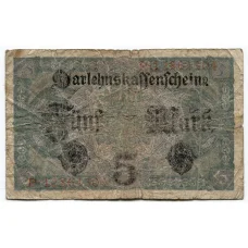 Банкнота 5 марок 1917 года Германия (вид 2)