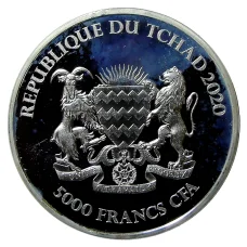Монета 5000 франков  2020 года Чад —  Мандала  - Бегемот (реверс)