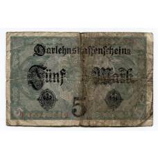 Банкнота 5 марок 1917 года Германия (вид 2)