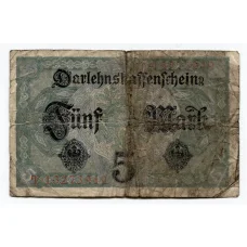 Банкнота 5 марок 1917 года Германия (вид 2)