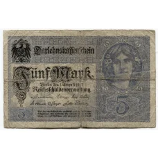 Банкнота 5 марок 1917 года Германия