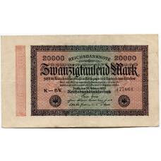 Банкнота 20000 марок 1923 года Германия