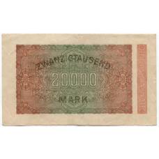 Банкнота 20000 марок 1923 года Германия (вид 2)