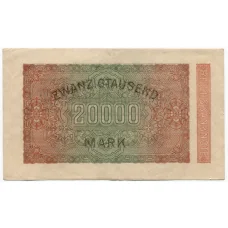 Банкнота 20000 марок 1923 года Германия (вид 2)