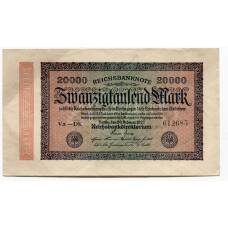 Банкнота 20000 марок 1923 года Германия