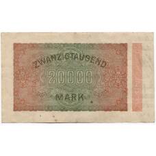 Банкнота 20000 марок 1923 года Германия (вид 2)