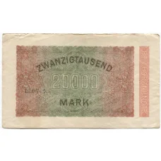 Банкнота 20000 марок 1923 года Германия (вид 2)