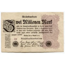 Банкнота 2000000 марок 1923 года Германия (аверс)