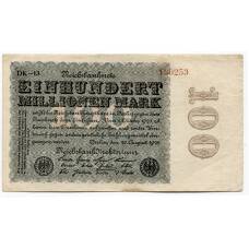 Банкнота 100000000 марок 1923 года Германия