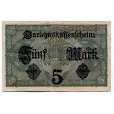 Банкнота 5 марок 1917 года Германия (вид 2)