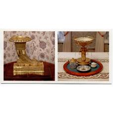 Открытка Спасское-Лутовиновов —  Ваза в форме ритона. Ваза для фруктов. Фарфор,позолота. Франция.Париж .Стакан,сахарница,блюдце