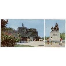 Открытка Крым.Севастополь — мемориальная стена.посвященная обороне города 1941-1942 годов. Памятник героям-комсомольцам.