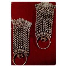 Открытка Серьги.Серебро.Чернь. XIX века.