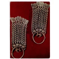 Открытка Серьги.Серебро.Чернь. XIX века.