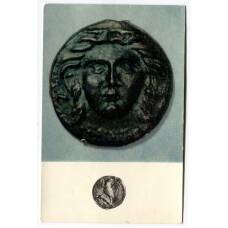 Открытка Монета Ас Ольвия IV до н.э. Медь
