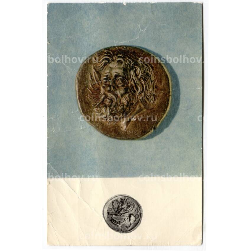 Открытка Монета Статер.Пантикапей IV век до н.э. Золото