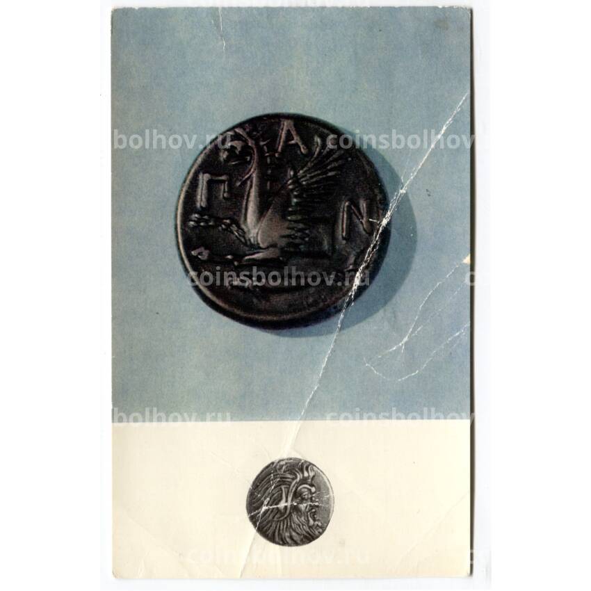 Открытка Монета Пантикапея. IV век до н.э. Медь