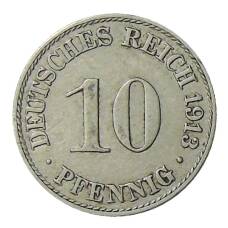 Монета 10 пфеннигов 1913 года A Германия (аверс)