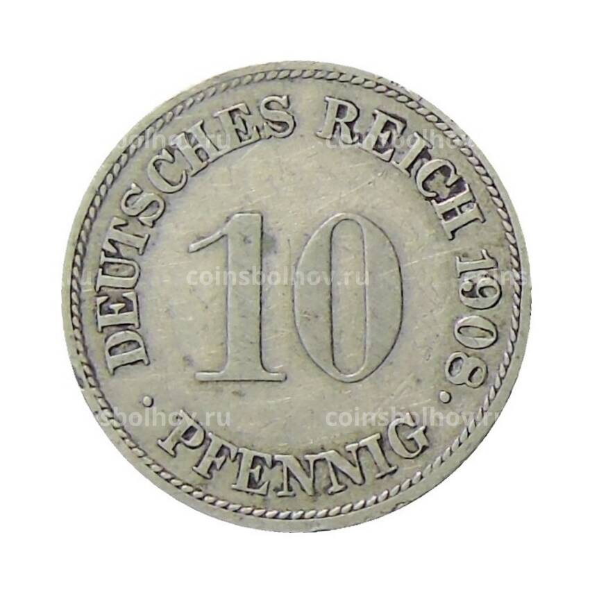 Монета 10 пфеннигов 1908 года G Германия