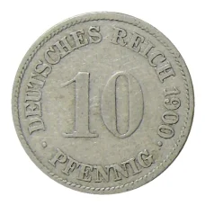 Монета 10 пфеннигов 1900 года G Германия (аверс)