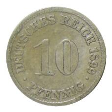 Монета 10 пфеннигов 1899 года D Германия (аверс)