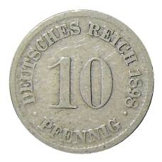 Монета 10 пфеннигов 1898 года D Германия (аверс)