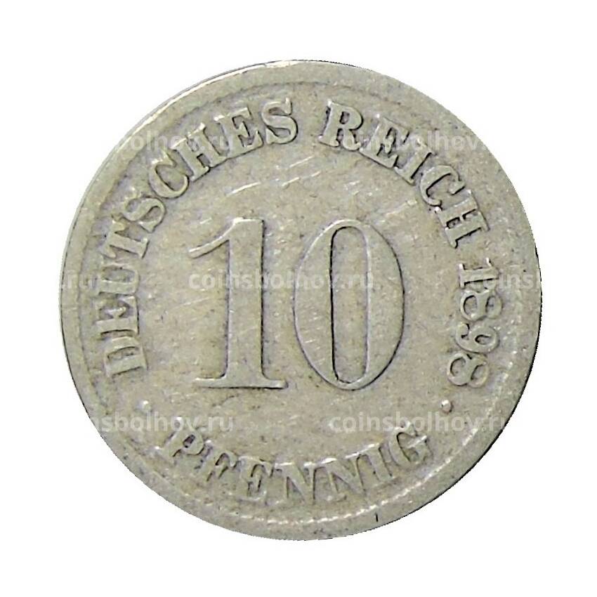Монета 10 пфеннигов 1898 года D Германия