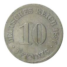 Монета 10 пфеннигов 1896 года D Германия (аверс)