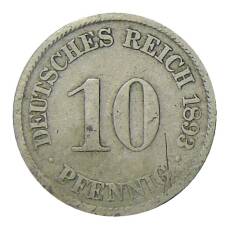Монета 10 пфеннигов 1893 года A Германия (аверс)