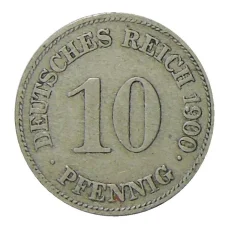 Монета 10 пфеннигов 1900 года E Германия (аверс)