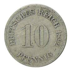 Монета 10 пфеннигов 1892 года D Германия (аверс)