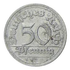 Монета 50 пфеннигов 1922 года G Германия (аверс)
