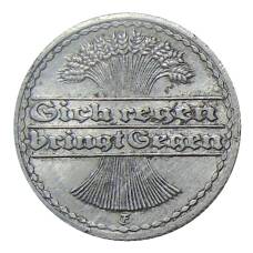 Монета 50 пфеннигов 1922 года E Германия (реверс)