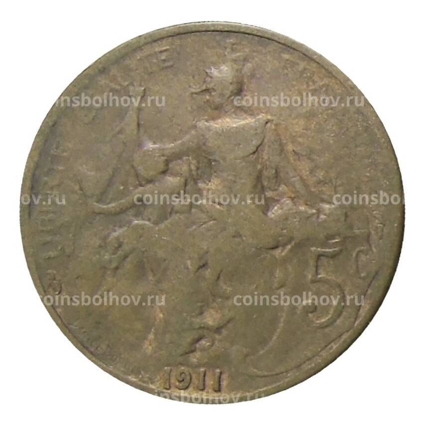 Монета 5 сантимов 1911 года Франция