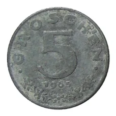 Монета 5 грошей 1965 года Австрия (аверс)