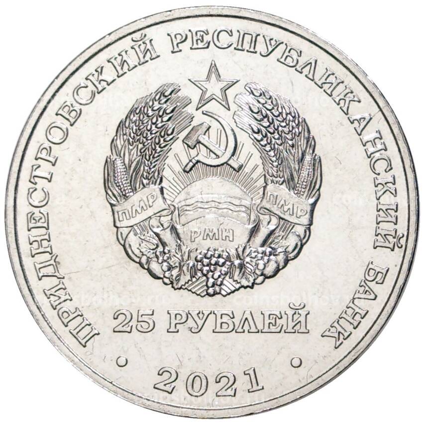 Монета 25 рублей 2021 года Приденстровье —  2022 — Международный год кустарного рыболовства и аквакультуры (вид 2)