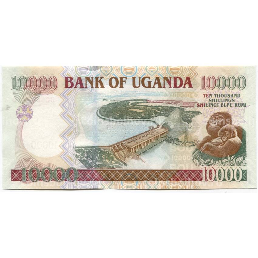 Банкнота 10000 шиллингов 2007 года Уганда —  Встреча глав правительств стран Содружества в КАМПАЛЕ (CHOGM) (вид 2)