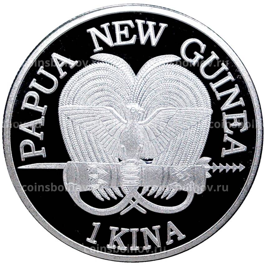 Монета 1 кина 2022 года Папуа Новая Гвинея —  Райская птица (вид 2)