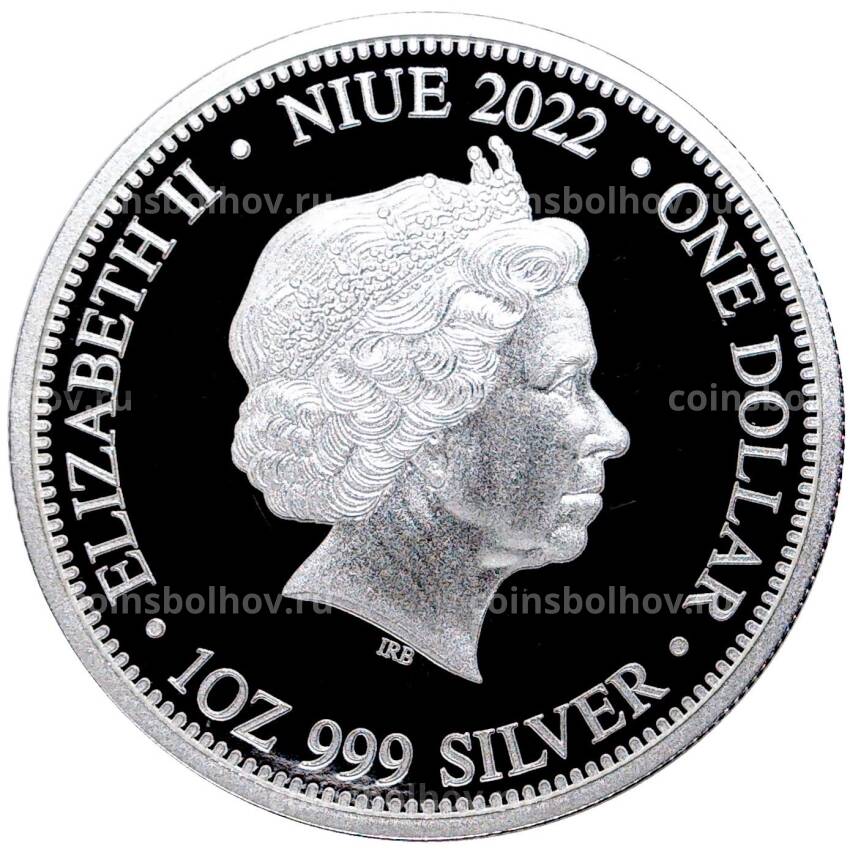 Монета 1 доллар 2022 года Ниуэ  —  Лев против гиен (вид 2)