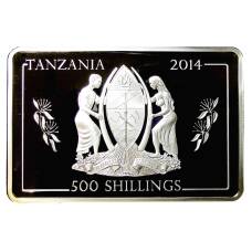 Монета 500 шиллингов 2014 года Танзания —  Флагманы ВМС — USS Blue Ridge (реверс)